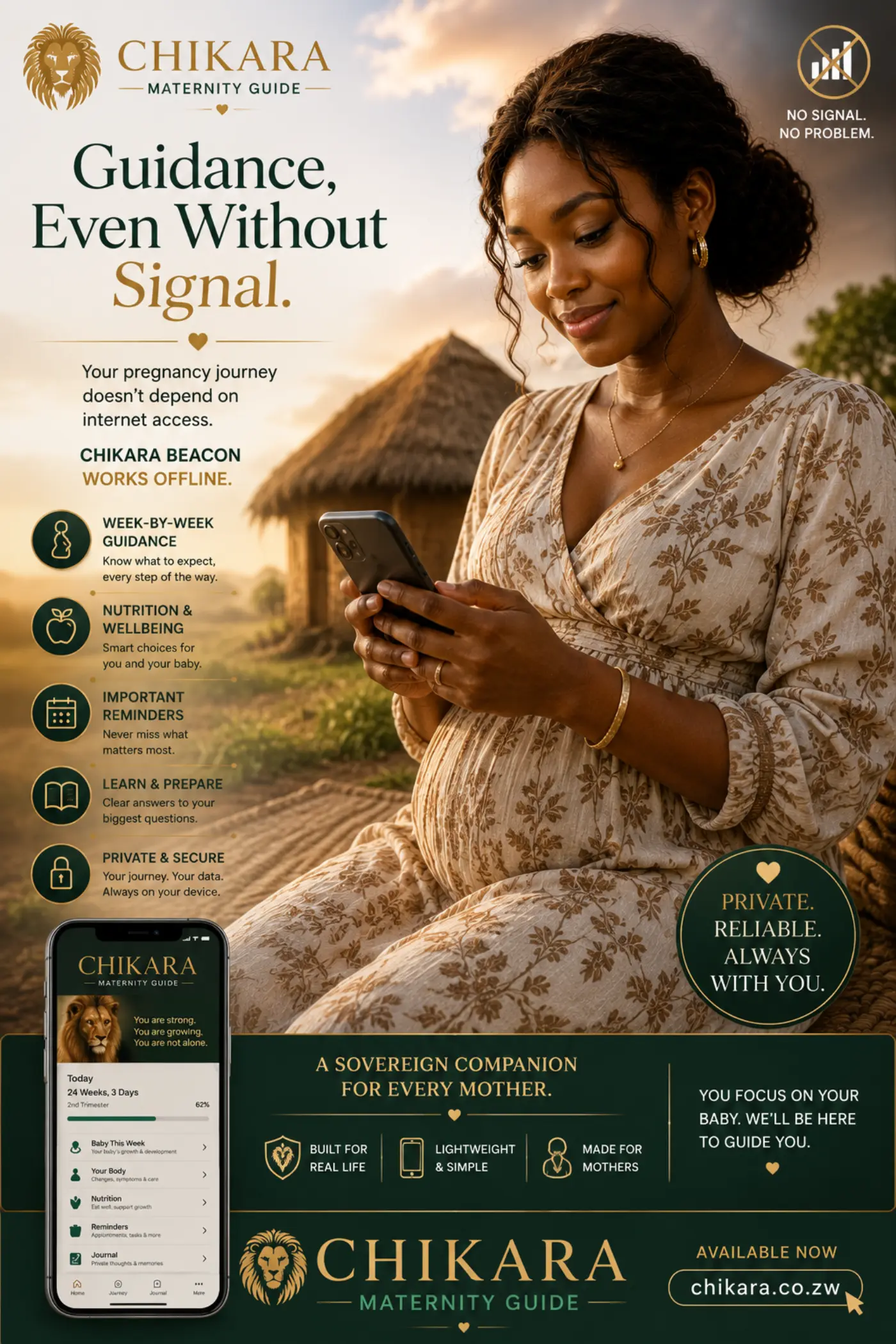 Maternity Guide campaign creative: Guidance, even without signal